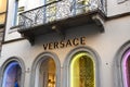 Versace store facade and displays in the fashion district of Milan Royalty Free Stock Photo